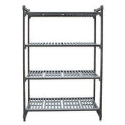 Cambro CBU243672V4580 36" NSF 4-Tier Polymer Shelf Kit - Camshelving® Basics Plus, 24"W, 72"H