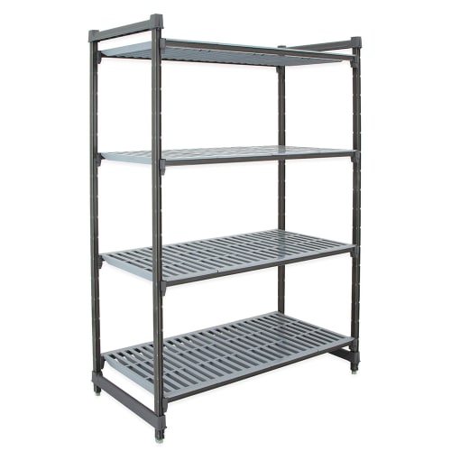 Cambro CBU243672V4580 36" NSF 4-Tier Polymer Shelf Kit - Camshelving® Basics Plus, 24"W, 72"H