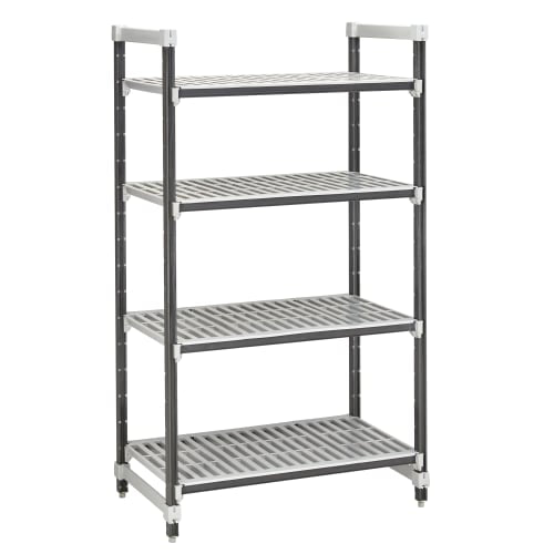 Cambro EXU184872V4480 48" NSF 4-Tier Polymer Shelf Kit - Camshelving® Elements XTRA, 18"W, 72"H
