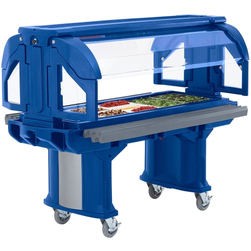 Cambro VBR6186 65 1/8" Versa Food Bar™ Cold Food Bar - (5) Pan Capacity, Floor Model, Navy Blue