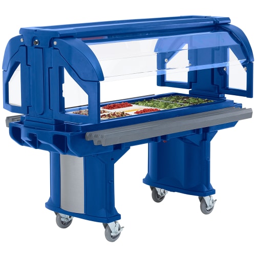 Cambro VBRL5186 52 9/32" Versa Food Bar™ Cold Food Bar - (4) Pan Capacity, Floor Model, Navy Blue
