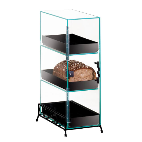 Cal-Mil 1204-13 3 Bin Bread Box - 7x13x21" Black