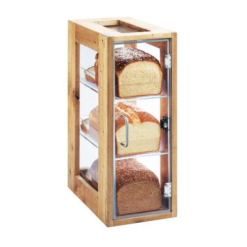 Cal-Mil 1204-99 3 Drawer Bread Case w/ Hinged Door - 8"W x 13"D x 20 1/2"H, Wood/Acrylic