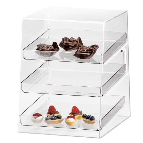 Cal-Mil P257 Countertop Display Case w/ Rear Door & 3 Removable Trays, Clear
