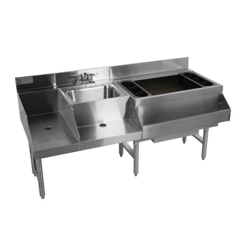Advance Tabco CRU-60R 60" Underbar Basics™ Cocktail Station w/ 98 lb Ice Bin, Stainless Steel