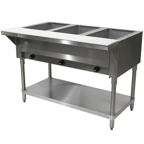 Advance Tabco HF-3G-NAT 47 1/8" Hot Food Table w/ (3) Wells & Cutting Board, Natural Gas