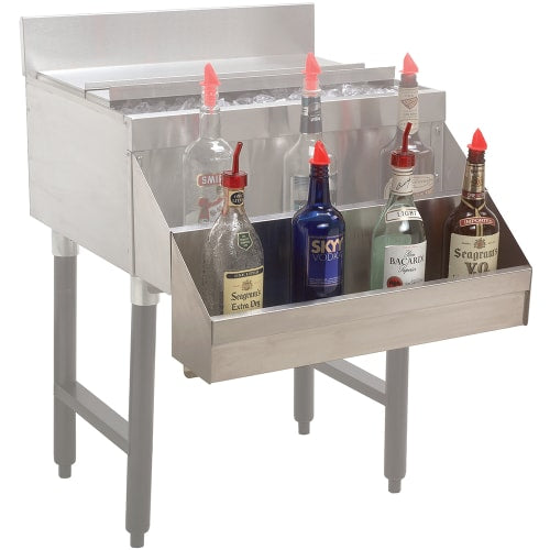 Advance Tabco SR-18H 18" Single Tier Add-On Bottle Rack w/ Keyhole, Stainless