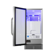 Summit BIM47OS 14 1/2"W Full Cube Undercounter Ice Machine - 50 lbs/day, Air Cooled, Pump Drain, 115v