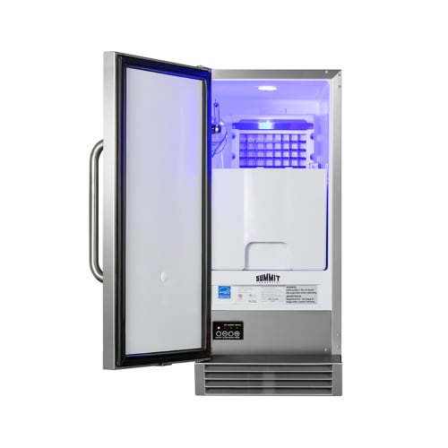 Summit BIM47OS 14 1/2"W Full Cube Undercounter Ice Machine - 50 lbs/day, Air Cooled, Pump Drain, 115v