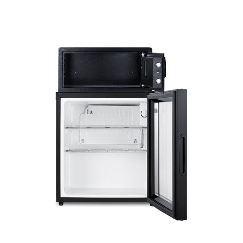 Summit MBSAFEG 1.6 cu ft Minibar Refrigerator & Safe w/ Glass Door - Black, 115v