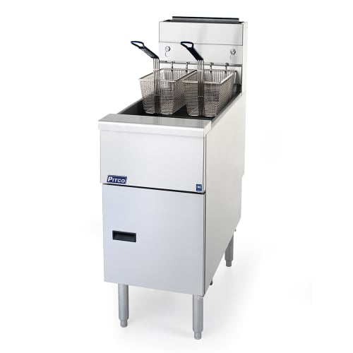 Pitco VF-35S Gas Fryer - (1) 35 lb Vat, Floor Model, Natural Gas