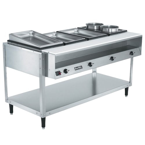 Vollrath 38118 61 1/4" Hot Food Table w/ (4) Wells & Cutting Board, 208 240v/1ph