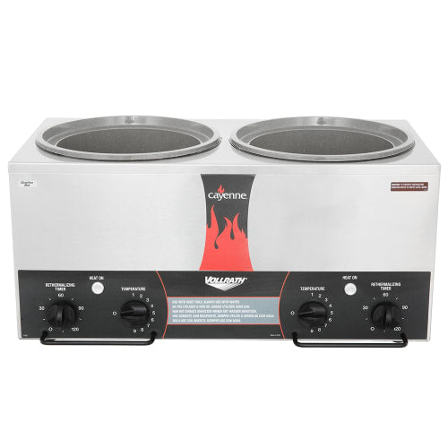 Vollrath 72028 (2) 7 qt Countertop Soup Warmer w/ Thermostatic Controls, 120v