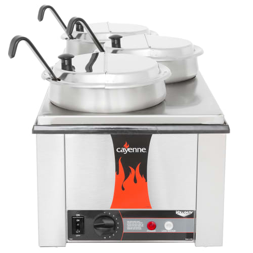 Vollrath 72788 (3) 7 1/4 qt Countertop Soup Warmer w/ Thermostatic Controls, 120v