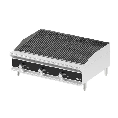 Vollrath CBGMD-36 36" Medium-Duty Gas Charbroiler w/ Reversible Grill Plates - Stainless Steel, Convertible
