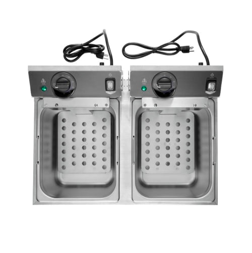 Vollrath CF2-3600DUAL Countertop Electric Fryer - (2) 10 lb Vat, 208-240v/1ph