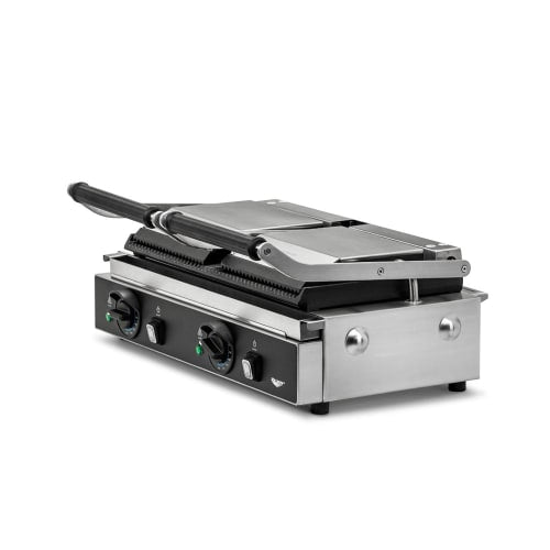 Vollrath PSG4-DG208240-C Double Commercial Panini Press w/ Cast Iron Grooved Plates, 208v