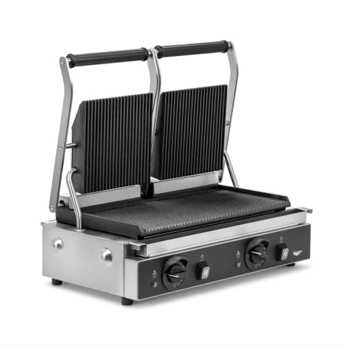 Vollrath PSG4-DG208240-C Double Commercial Panini Press w/ Cast Iron Grooved Plates, 208v