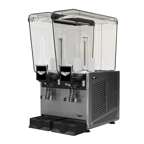 Vollrath VBBE2-37-S Pre Mix Refrigerated Dispenser w/ (2) 5 1/3 gal Bowls - Stirring Paddle Circulation, 115v