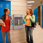 Elkay EMASM Wall Mount Bottle Filling Station w/ Button Activation - Non Refrigerated, Stainless