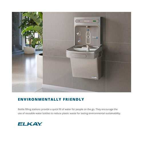 Elkay EZS8WSLK Wall Mount Drinking Fountain w/ Bottle Filler - Non Filtered, Refrigerated, Light Gray