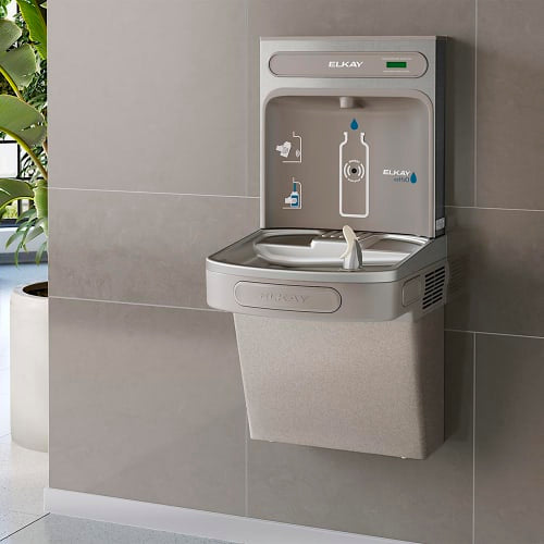 Elkay EZSDWSLK Wall Mount Drinking Fountain w/ Bottle Filler - Non Filtered, Non Refrigerated, Light Gray