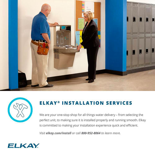 Elkay EZSDWSLK Wall Mount Drinking Fountain w/ Bottle Filler - Non Filtered, Non Refrigerated, Light Gray