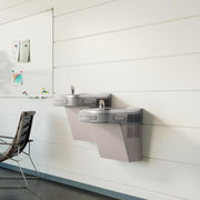 Elkay EZSTL8LC Wall Mount Bi Level Indoor Drinking Fountain - Non Filtered, Refrigerated, Light Gray Granite