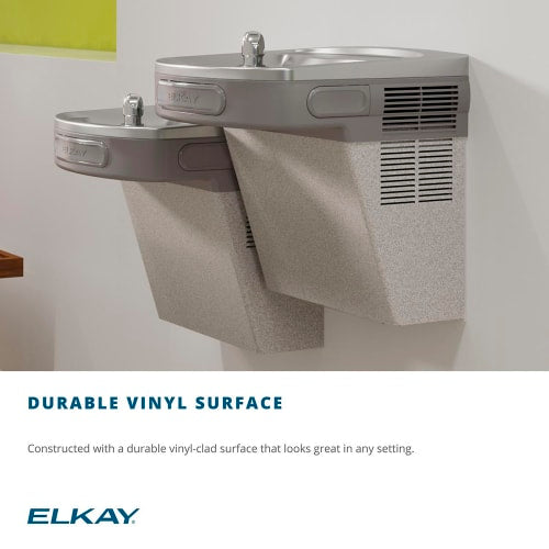Elkay EZSTL8LC Wall Mount Bi Level Indoor Drinking Fountain - Non Filtered, Refrigerated, Light Gray Granite
