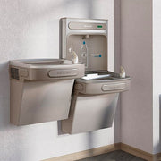 Elkay EZSTL8WSLK Wall Mount Bi Level Drinking Fountain w/ Bottle Filler - Non Filtered, Refrigerated, Light Gray