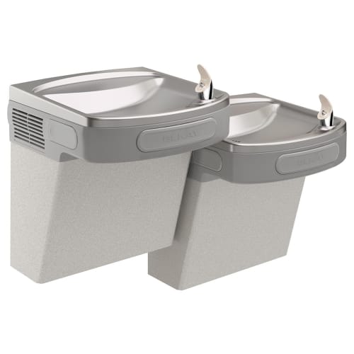 Elkay EZSTLDDLC Wall Mount Bi Level Indoor Drinking Fountain - Non Filtered, Non Refrigerated, Light Gray Granite