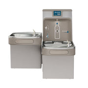 Elkay LZSTL8WSLK Wall Mount Bi Level Drinking Fountain w/ Bottle Filler - Filtered, Refrigerated, Light Gray