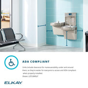 Elkay LZSTL8WSLK Wall Mount Bi Level Drinking Fountain w/ Bottle Filler - Filtered, Refrigerated, Light Gray