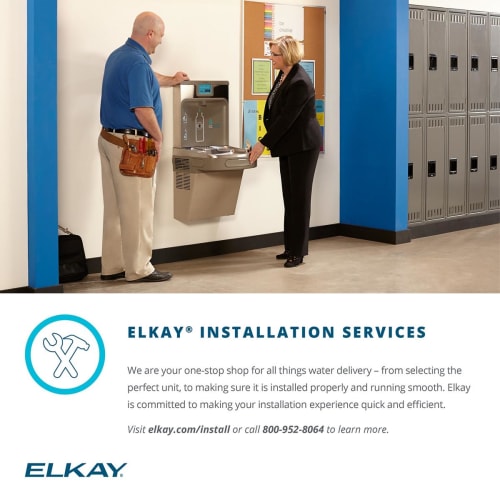 Elkay VRC8WSK Wall Mount Drinking Fountain w/ Bottle Filler - Refrigerated, Non Filtered