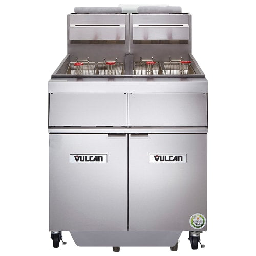 Vulcan 2GR45MF Gas Fryer - (2) 50 lb Vats, Floor Model, Natural Gas