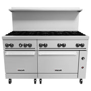 Vulcan 60SS-10B 60" 10 Burner Gas Range w/ (2) Standard Ovens, Liquid Propane