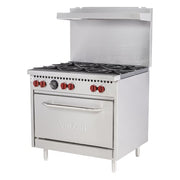 Vulcan SX36-6B 36" 6 Burner Gas Range w/ Standard Oven, Natural Gas