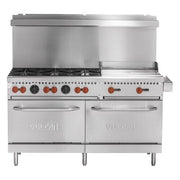 Vulcan SX60F-6B24G 60" 6 Burner Gas Range w/ Griddle & (2) Standard Ovens, Natural Gas