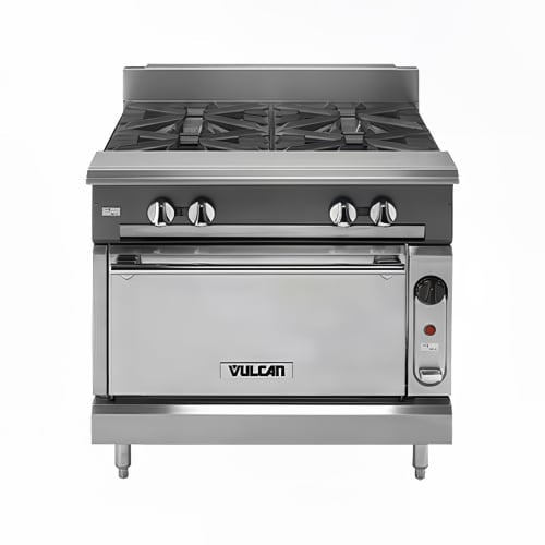 Vulcan V4B36B 36" 4 Burner Gas Range w/ Storage Base, Liquid Propane