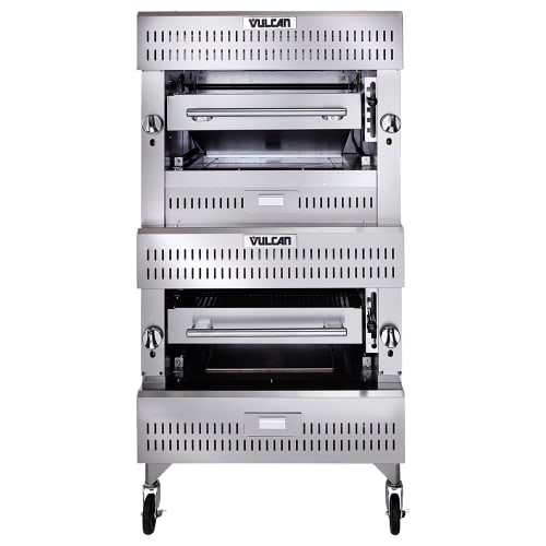 Vulcan VBI2 Double Deck Liquid Propane Broiler - Ceramic Over Infrared, 200,000 BTU