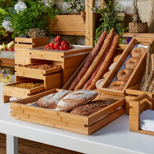 Rosseto Natura™ Box Stand w/ (3) Tiers, Bamboo (BD131)