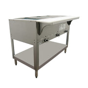 Duke 303 44 3/8" Hot Food Table w/ (3) Wells & Cutting Board, Liquid Propane