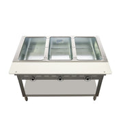Duke 303 44 3/8" Hot Food Table w/ (3) Wells & Cutting Board, Natural Gas
