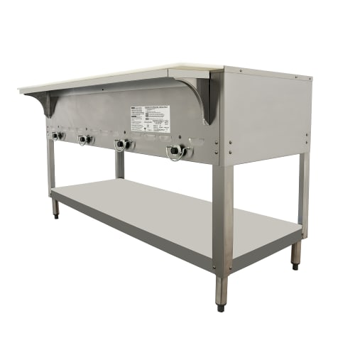 Duke 304 58 3/8" Hot Food Table w/ (4) Wells & Cutting Board, Liquid Propane