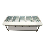 Duke 305 73" Hot Food Table w/ (5) Wells & Undershelf, Natural Gas