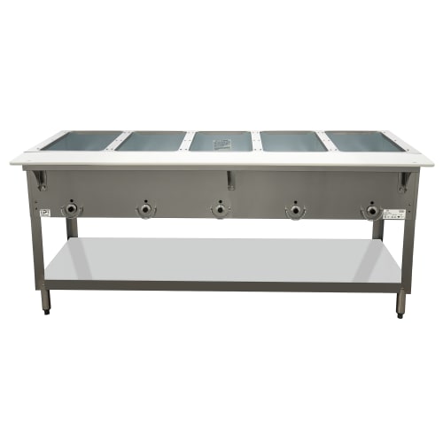 Duke E305SW 72 3/8" Hot Food Table w/ (5) Wells & Cutting Board, 120v