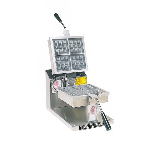Gold Medal 5024 Single Classic Belgian Waffle Maker w/ Stainless Steel Grids, 1600W
