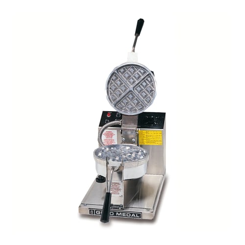 Gold Medal 5042E Single Classic Belgian Waffle Maker w/ Removable Stainless Steel Grids, 1330W