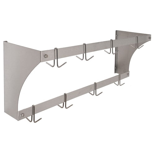 Eagle Group WM48APR 48" Wall-Mount Pot Rack w/ (8) Double Hooks, Aluminum