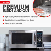 Sharp R-21LCFS 1000w Commercial Microwave w/ Dial Control - 120v